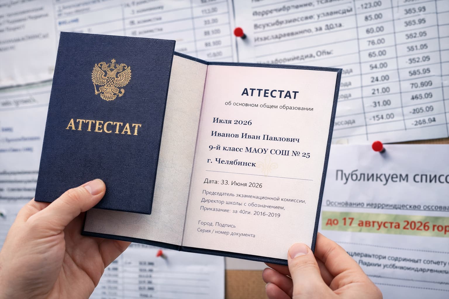 Оригинал аттестата для колледжа